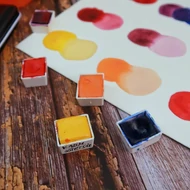 Akvarell festékek szilkében