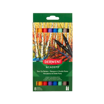 Derwent ACADEMY kétvégű ecset filctoll készlet 8 szín Derwent ACADEMY kétvégű ecset filctoll készlet 8 szín