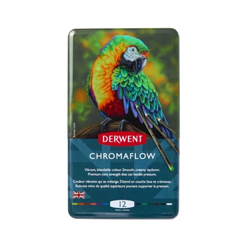 Derwent CHROMAFLOW színes ceruza készlet 12 szín fémdobozban Derwent CHROMAFLOW színes ceruza készlet 12 szín fémdobozban