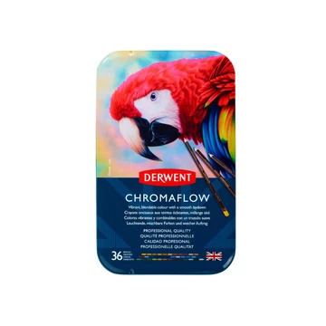 Derwent CHROMAFLOW színes ceruza készlet 36 szín fémdobozban Derwent CHROMAFLOW színes ceruza készlet 36 szín fémdobozban