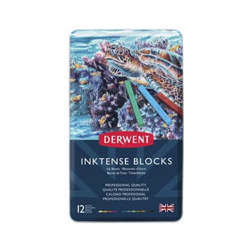 Derwent INKTENSE vízzel elmosható kréta készlet fémdobozban 12 szín Derwent INKTENSE vízzel elmosható kréta készlet fémdobozban 12 szín