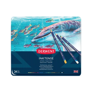 Derwent INKTENSE vízzel elmosható színes ceruza készlet fémdobozban – 24 szín Derwent INKTENSE vízzel elmosható színes ceruza készlet fémdobozban – 24 szín