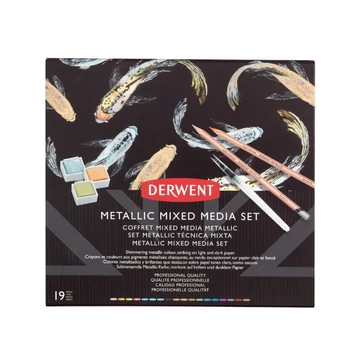 Derwent Metallic Mixed Media metálfényű készlet 19 darabos válogatás Derwent Metallic Mixed Media metálfényű készlet 19 darabos válogatás