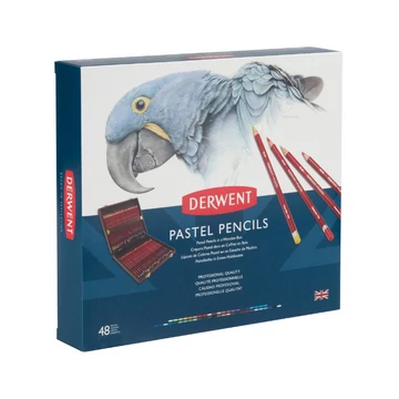 Derwent PASTEL pasztellceruza készlet fadobozban 48 szín – száraz pasztellceruza élénk színekkel, finom árnyaláshoz