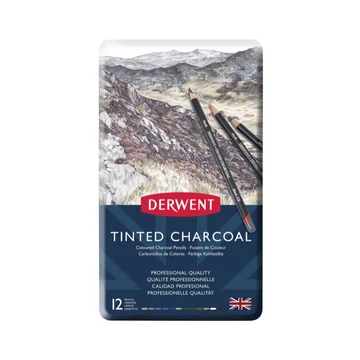 Derwent TINTED CHARCOAL színezett szénceruza készlet fémdobozban 12 szín Derwent TINTED CHARCOAL színezett szénceruza készlet fémdobozban 12 szín