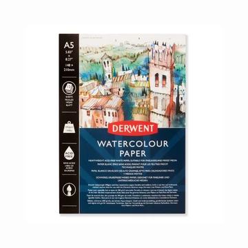 Derwent WATERCOLOUR akvarell tömb, A5 300g 12lap Derwent WATERCOLOUR akvarell tömb, A5 300g 12lap