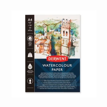 Derwent WATERCOLOUR akvarell tömb, A4 300g 12lap