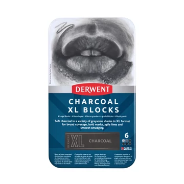 Derwent XL CHARCOAL széntömb készlet 6 szín Derwent XL CHARCOAL széntömb készlet 6 szín