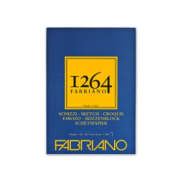 Fabriano 1264 Sketch tömb A4 – 100 lap, 90g rajzpapír, 1 oldalán ragasztott vázlattömb Fabriano 1264 Sketch tömb A4 – 100 lap, 90g rajzpapír, 1 oldalán ragasztott vázlattömb