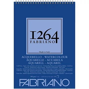 Fabriano 1264 Watercolour tömb A3 – 30 lap, 300g akvarellpapír, felül spirálos Fabriano 1264 Watercolour tömb A3 – 30 lap, 300g akvarellpapír, felül spirálos