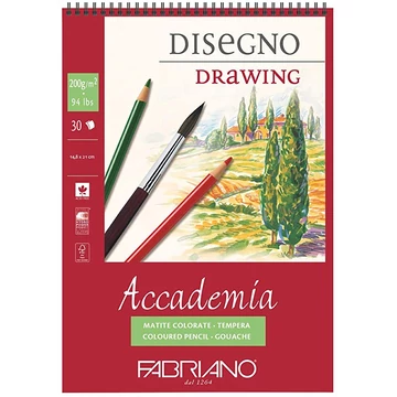 Fabriano ACCADEMIA Drawing tömb A5 – 30 lapos, 200g rajztömb művészeknek Fabriano ACCADEMIA Drawing tömb A5 – 30 lapos, 200g rajztömb művészeknek