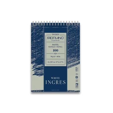Fabriano INGRES A4 spirálos rajztömb – 100 lap, 90g fehér művészpapír