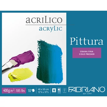 Fabriano PITTURA tömb 30×40 cm – 10 lap, 400g vastag festőpapír, 4 oldalán ragasztott Fabriano PITTURA tömb 30×40 cm – 10 lap, 400g vastag festőpapír, 4 oldalán ragasztott