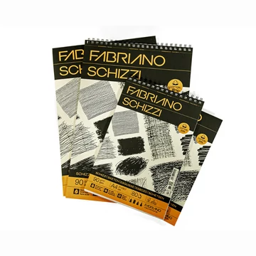 Fabriano SCHIZZI A3 rajztömb – 80 lap, 90g, álló formátum, felül ragasztott Fabriano SCHIZZI A3 rajztömb – 80 lap, 90g, álló formátum, felül ragasztott