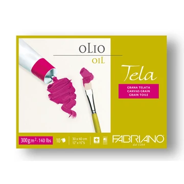 Fabriano TELA tömb 24×32 cm – 10 lap, 300g, vászonhatású papír, 4 oldalán ragasztott