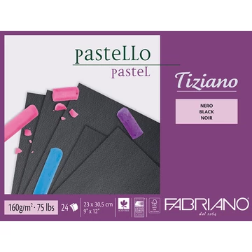Fabriano TIZIANO tömb 30,5*41cm – 24 lap, 160g, fehér színű papír, 1 oldalán ragasztott