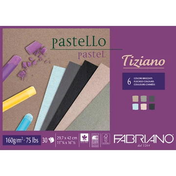 Fabriano TIZIANO tömb A3 – 30 lap, 160g, 6 féle cirmos színű papír, 1 oldalán ragasztott Fabriano TIZIANO tömb A3 – 30 lap, 160g, 6 féle cirmos színű papír, 1 oldalán ragasztott