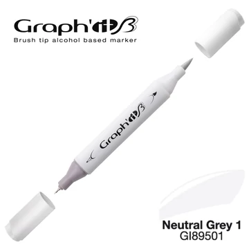 GRAPH'IT B kétvégű (ecset/tű) alkoholos filctoll 9501 szürke 1