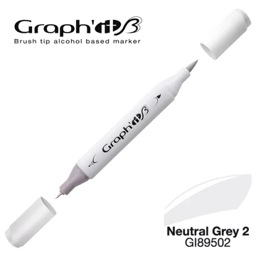 GRAPH'IT B kétvégű (ecset/tű) alkoholos filctoll 9502 szürke 2 GRAPH'IT B kétvégű (ecset/tű) alkoholos filctoll 9502 szürke 2