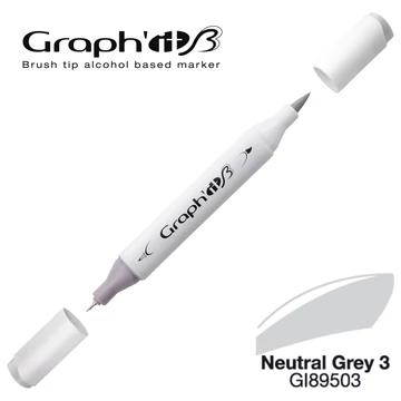 GRAPH'IT B kétvégű (ecset/tű) alkoholos filctoll 9503 szürke 3 GRAPH'IT B kétvégű (ecset/tű) alkoholos filctoll 9503 szürke 3