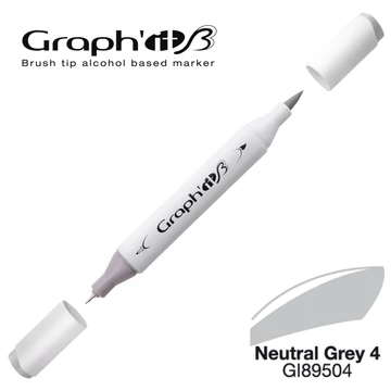 GRAPH'IT B kétvégű (ecset/tű) alkoholos filctoll 9504 szürke 4 GRAPH'IT B kétvégű (ecset/tű) alkoholos filctoll 9504 szürke 4
