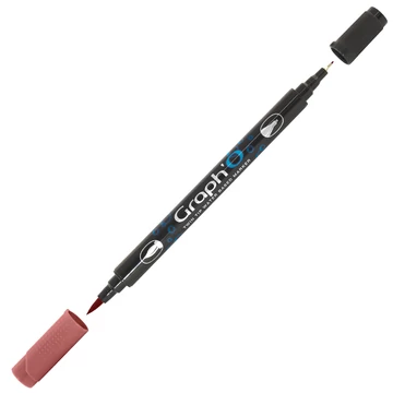 GRAPH'O kétvégű filctoll 3170 szienna – vízbázisú marker ecset- és tűheggyel kreatív rajzoláshoz GRAPH'O kétvégű filctoll 3170 szienna – vízbázisú marker ecset- és tűheggyel kreatív rajzoláshoz