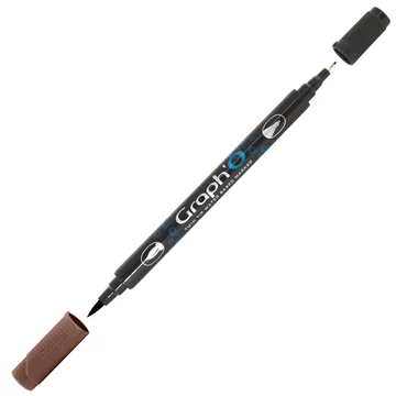 GRAPH'O kétvégű filctoll 3290 csontszín – vízbázisú marker ecset- és tűheggyel kreatív rajzoláshoz GRAPH'O kétvégű filctoll 3290 csontszín – vízbázisú marker ecset- és tűheggyel kreatív rajzoláshoz