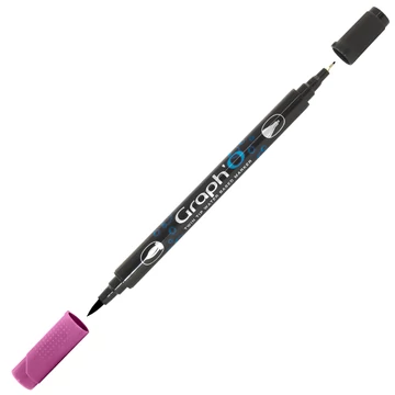 GRAPH'O kétvégű filctoll 5180 Margaux – vízbázisú marker ecset- és tűheggyel kreatív rajzoláshoz