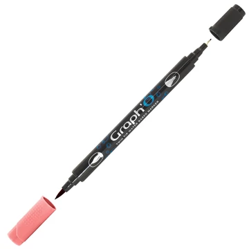 GRAPH'O kétvégű filctoll 5210 korall – vízbázisú marker ecset- és tűheggyel kreatív rajzoláshoz