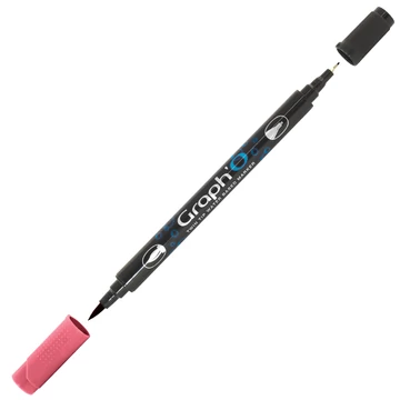 GRAPH'O kétvégű filctoll 5250 pipacs – vízbázisú marker ecset- és tűheggyel kreatív rajzoláshoz GRAPH'O kétvégű filctoll 5250 pipacs – vízbázisú marker ecset- és tűheggyel kreatív rajzoláshoz