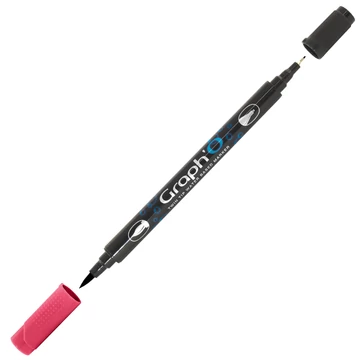 GRAPH'O kétvégű filctoll 5260 vörös áfonya – vízbázisú marker ecset- és tűheggyel kreatív rajzoláshoz GRAPH'O kétvégű filctoll 5260 vörös áfonya – vízbázisú marker ecset- és tűheggyel kreatív rajzoláshoz