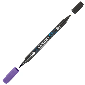 GRAPH'O kétvégű filctoll 6290 gránit – vízbázisú marker ecset- és tűheggyel kreatív rajzoláshoz GRAPH'O kétvégű filctoll 6290 gránit – vízbázisú marker ecset- és tűheggyel kreatív rajzoláshoz