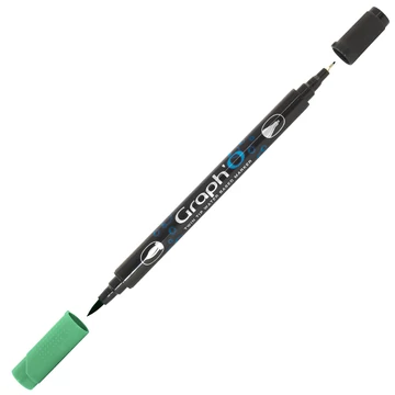 GRAPH'O kétvégű filctoll 8140 smaragd – vízbázisú marker ecset- és tűheggyel kreatív rajzoláshoz GRAPH'O kétvégű filctoll 8140 smaragd – vízbázisú marker ecset- és tűheggyel kreatív rajzoláshoz