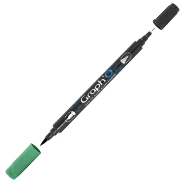 GRAPH'O kétvégű filctoll 8160 erdő – vízbázisú marker ecset- és tűheggyel kreatív rajzoláshoz