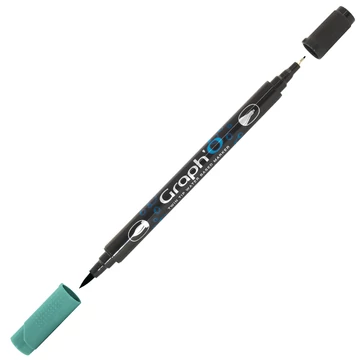 GRAPH'O kétvégű filctoll 8180 mamutfenyő – vízbázisú marker ecset- és tűheggyel kreatív rajzoláshoz