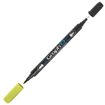GRAPH'O kétvégű filctoll 8220 pisztácia – vízbázisú marker ecset- és tűheggyel kreatív rajzoláshoz GRAPH'O kétvégű filctoll 8220 pisztácia – vízbázisú marker ecset- és tűheggyel kreatív rajzoláshoz