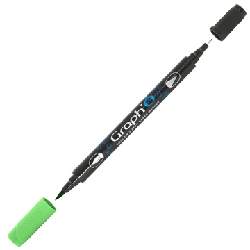 GRAPH'O kétvégű filctoll 8260 lime – vízbázisú marker ecset- és tűheggyel kreatív rajzoláshoz GRAPH'O kétvégű filctoll 8260 lime – vízbázisú marker ecset- és tűheggyel kreatív rajzoláshoz