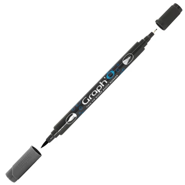 GRAPH'O kétvégű filctoll 9109 hideg szürke sötét – vízbázisú marker ecset- és tűheggyel kreatív rajzoláshoz GRAPH'O kétvégű filctoll 9109 hideg szürke sötét – vízbázisú marker ecset- és tűheggyel kreatív rajzoláshoz