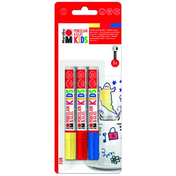 Marabu KIDS PORCELAIN & GLAS porcelán és üveg filctoll készlet 3db-os Marabu KIDS PORCELAIN & GLAS porcelán és üveg filctoll készlet 3db-os