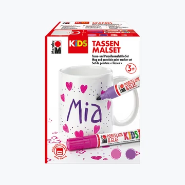 Marabu KIDS PORCELAIN & GLAS porcelán és üveg filctoll készlet "Mia" bögrekészlet Marabu KIDS PORCELAIN & GLAS porcelán és üveg filctoll készlet "Mia" bögrekészlet