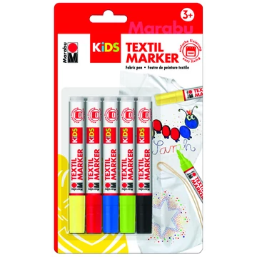 Marabu KIDS textil filctoll készlet 5db Marabu KIDS textil filctoll készlet 5db