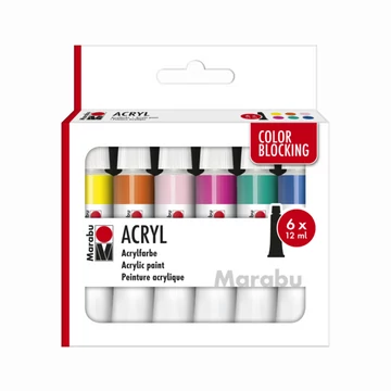 Marabu ACRYL Color Blocking – akrilfesték készlet élénk színekkel geometrikus dekorációhoz Marabu ACRYL Color Blocking – akrilfesték készlet élénk színekkel geometrikus dekorációhoz