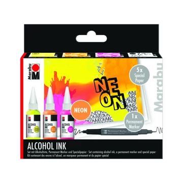 Marabu ALCOHOL INK neon színek 4*20ml – élénk színű alkoholos tinta fluid art és mixed media technikákhoz Marabu ALCOHOL INK neon színek 4*20ml – élénk színű alkoholos tinta fluid art és mixed media technikákhoz