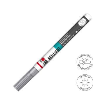 Marabu BRILLIANT fényes akril filctoll 1-2mm 082 ezüst Marabu BRILLIANT fényes akril filctoll 1-2mm 082 ezüst