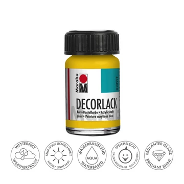 Marabu DECORLACK hobbi akrilfesték 021 középsárga 15ml Marabu DECORLACK hobbi akrilfesték 021 középsárga 15ml