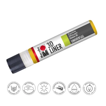 Marabu hőre puffadó PLUSTER PEN (3D LINER) 621 közép sárga 25ml Marabu hőre puffadó PLUSTER PEN (3D LINER) 621 közép sárga 25ml