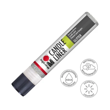 Marabu CANDLE LINER gyertyadíszítő toll 582 csillámos ezüst 25ml Marabu CANDLE LINER gyertyadíszítő toll 582 csillámos ezüst 25ml