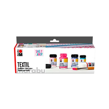 Marabu TEXTIL textilfesték készlet Sweet Candy 4*15ml Marabu TEXTIL textilfesték készlet Sweet Candy 4*15ml