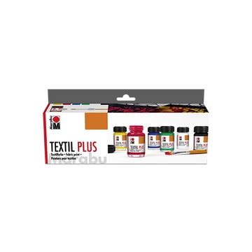 Marabu TEXTIL PLUS textilfesték készlet ecsettel és motívummal 6*15ml Marabu TEXTIL PLUS textilfesték készlet ecsettel és motívummal 6*15ml
