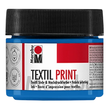 Marabu TEXTIL PRINT szita és linó festék 956 cián 100ml